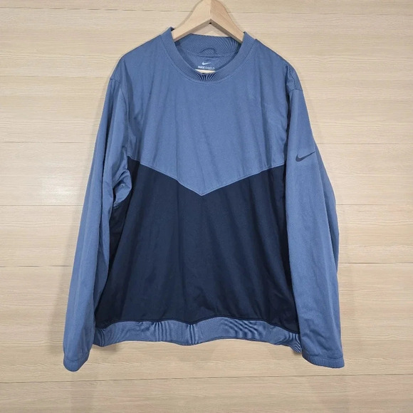 Nike Golf Pullover Mens XL SHIELD‎ Victory Water Resistant Blue Colorblock - Picture 1 of 7